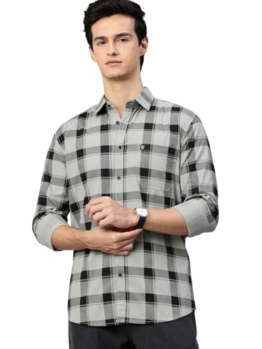Image of Majestic Man Men Comfort Slim Fit Pure Cotton Tartan Checked Casual Shirt