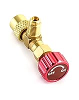 QWORK® Klimaanlage Ventil, Durchflussregelventil, für Kühlmittelschlauch 1/4 ’’(6.4mm) - 5/16 ’’(8mm) R410A, Zubehör für Klimaanlagen, Rot