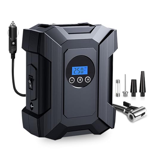 Kairiyard Tire Inflator Portable Air Compressor, 12V DC Air Pump for Car Tires 150 psi Digital Auto Tire Pump for Car Bike Motorcycles Ball