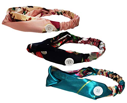 Sove Essentials | 6 Pack Of Headbands With Buttons For Women- For Face Masks And Covers - Ear Saver Prevents Ear Irritation- Chiffon Hair Accessories For Nurses And Doctors. (6 Pack) #TOP4