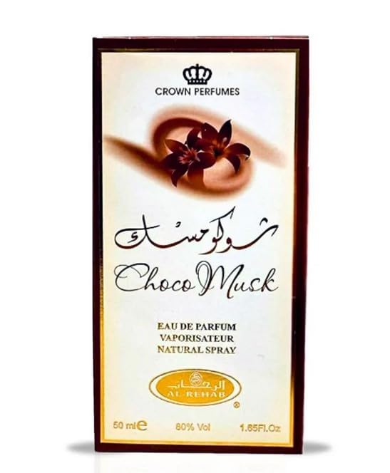 Pack of 6- Choco Musk Eau De Parfum, Natural Spray Unisex Fragrance, Arabian Chocolate and Musk Scent, 1.65 Fl Oz each, Luxury Perfume from UAE