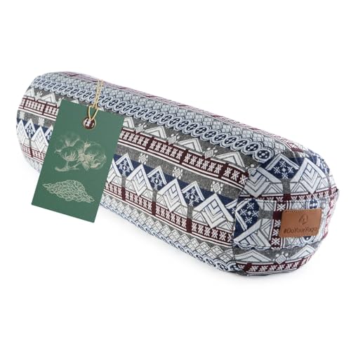 #DoYourYoga Cojín cilíndrico de yoga con espelta orgánica (KBA), funda lavable de 100%...