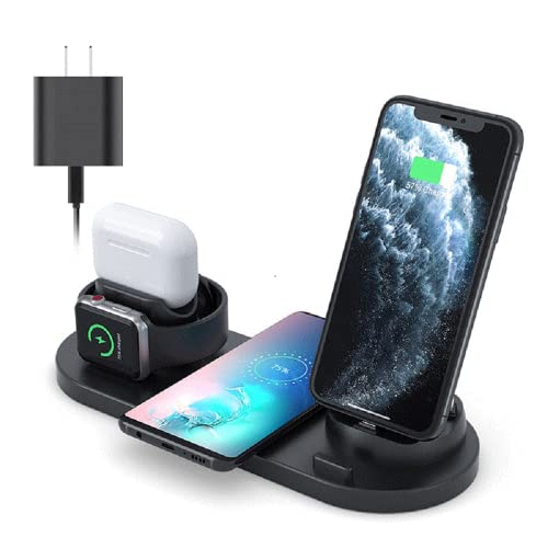 Wireless Phone Charger 6 in 1 Multi-Functional Dock (Black)