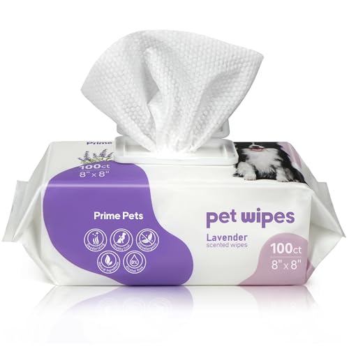 Prime Pets Dog Wipes for Paws and Butt, 100 Count, 8