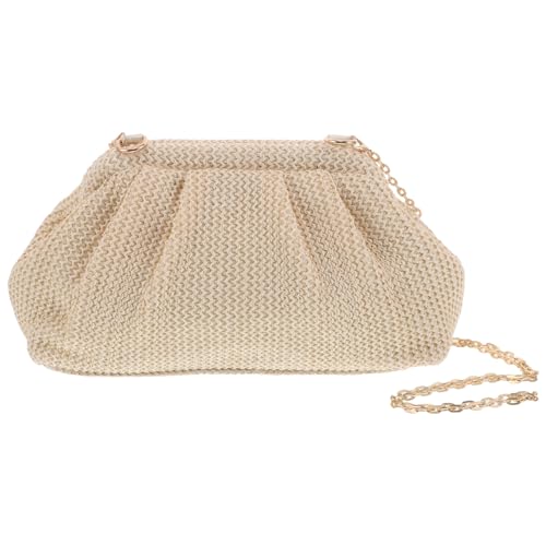 Pochette de soirée chic blanc crème pour ranger téléphone et maquillage