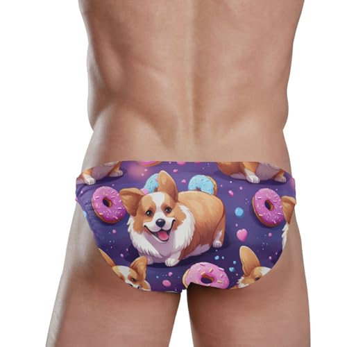 Men's Corgi Dog Donuts Swim Briefs Bikini Swimsuit S 202b32534