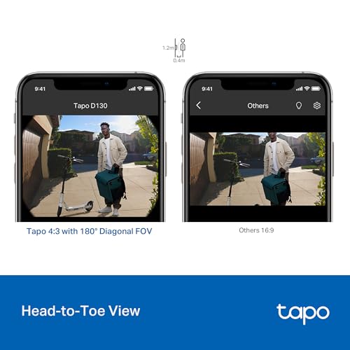 Tapo TP-Link Smart Video Doorbell Camera Wired, 2K 5MP, Color Night Vision, 180° Ultra-Wide FOV, 2-Way Audio, Free AI Detection, Cloud & SD Card Storage, Works w/Alexa & Google Home, D130 thumbnail 3