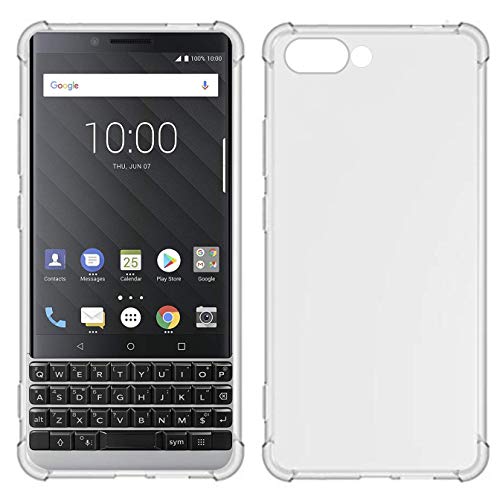 TIYA for BlackBerry Key 2 Case Claer Crystal Soft TPU Four Corners Bumper Protect Camera Protective Cover Transparent Phone Case