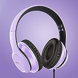 LORELEI X8 Over-Ear Wired Headphones with Microphone with 1.45m-Tangle-Free Nylon Line&3.5mm Plug,Lightweight Foldable & Portable Headphones for Smartphone,Tablet,Computer,Mp3/4(Dark Purple) - Image 6