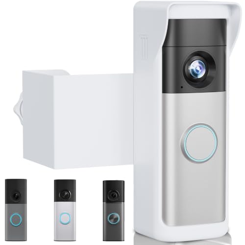 Image of Anti-Theft Doorbell Mount Compatible with Ring Newest 2026 Battery Doorbell /Plus /Pro, No Drill Wireless Video Camera Doorbell Bracket with Rain Cover for Apartment Rental, Not for Security Door(White)