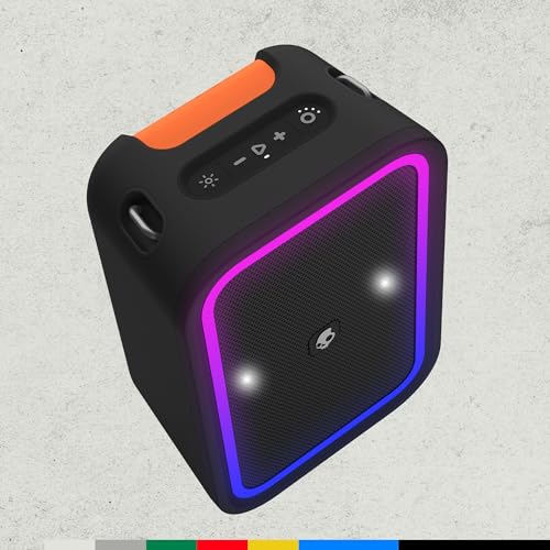 Skullcandy Stomp Bluetooth Speaker – IPX7 Waterproof Wireless Portable Speaker, with LED Lightshow & Strobe Modes, 12 Hour Battery, Multi-Link, & USB-C & USB-A Output Charging (Stomp, Black) - image 3