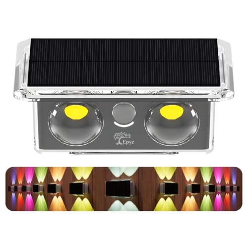 Image of Epyz Solar Wall Light Outdoor UP & Down Waterproof Garden Decoration Wall Lamps Step Small Night Lamp Garden Lighting Fence Courtyard Decor 2 LED [ Multicolor, Pack of 1 ]