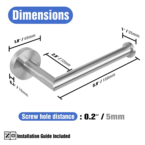 Hitslam Brushed Nickel Toilet Paper Holder Wall Mount Sus 304 Stainless Steel Silver Toilet Roll Holder Waterproof Rotateproof Toilet Tissue Holder For Bathroom #TOP1