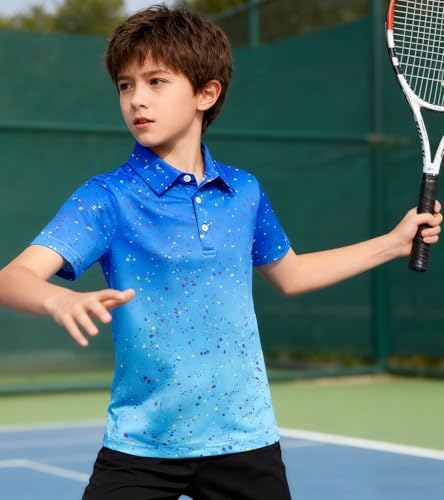 Image of uideazone Boys Polo Shirts Dry Fit Performance Golf Short Sleeve Casual School Uniform Size 5-14