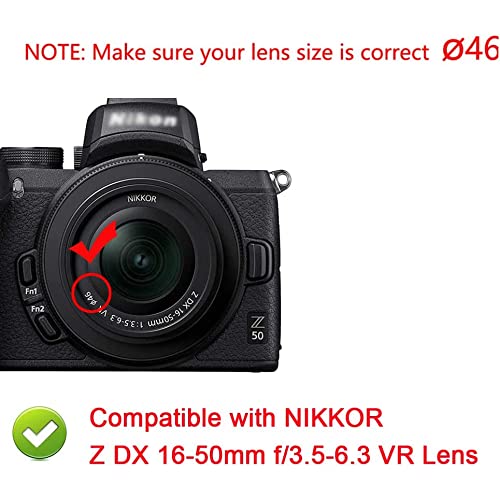 Image of MOSTOS - 46mm Camera UV Filter for Nikon Z50 Z30 and for NIKKOR Z DX 16-50mm f /3.5-6.3 VR Lens