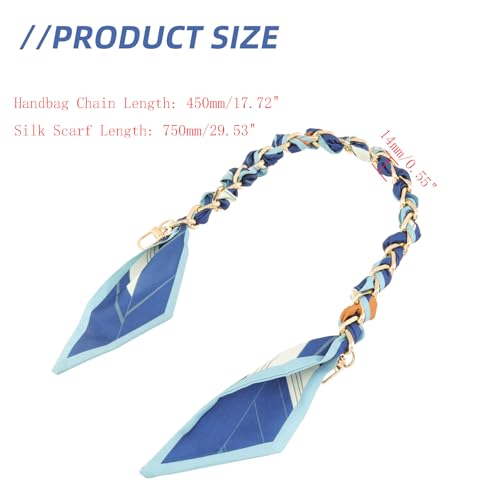 Image of Silk Scarf Purse Chain Strap Handbag Handle Replacement Elegant Bag Decoration for Ladies Bag