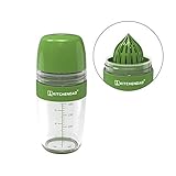 KITCHENDAO 2 in 1 Salad Dressing Shaker Container with Juicer, Pour Spout, Leakproof, Soft Grip, Dishwasher Safe, BPA Free Travel Homemade Oil and Vinegar Salad Dressing Bottle Mixer Dispenser, 1 Cup