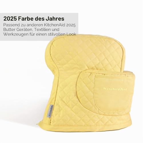 KITCHENAID Abdeckung für Standmixer mit Aufbewahrungstasche, gesteppt, 100% Baumwolle, 36,6 x 45,7 x 25,4 cm, Buttergelb – Ansicht 3