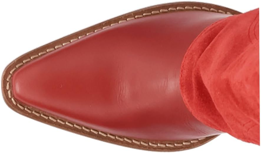 Dingo Womens Wild Horses Snip Toe Casual Boots Knee High Mid Heel 2-3" - Red