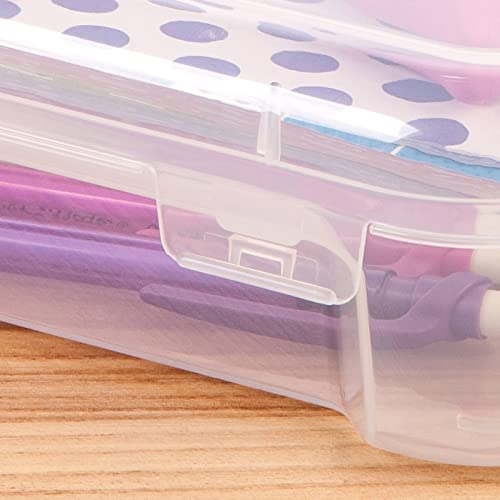 6” x 6” Plastic Scrapbook Storage Case by Simply Tidy - Portable Case for Sewing, Crafts, Stickers, Pens, and Pencils - 1 Pack - Thumbnail 5