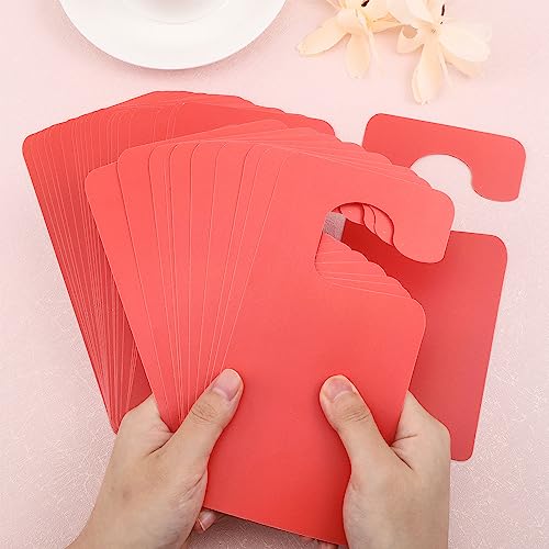 GLOBLELAND 30Pcs Plastic Door Knob Hangers Signs PVC Blank Door Signs Do Not Disturb Door Hanger Sign for Office Bedroom Hotel Conference (red - Image 3