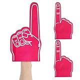 Palm Gigante de Espuma de Espuma, Dedo de Espuma de Dibujos Animados de 3pcs, Dedo de Espuma No. 1 para Juegos Deportivos celebración de fútbol animador de animación de alegría (Rojo)