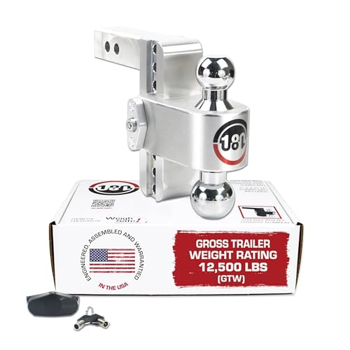 180 HITCH CTB6-2 Aluminum Adjustable 6' Drop & Chromed Steel Ball for 2' Receiver, 12,500 GTW