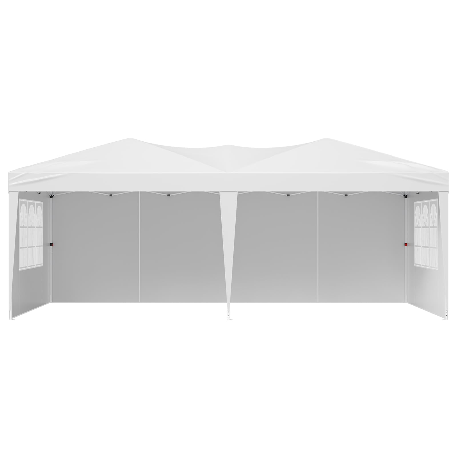 VEVOR Gazebo Pieghevole da Esterno 5,9 x 2,96 x 2,65 m, Tendone da Giardino con Pareti Laterali Finestre Ventilate, Altezza Regolabile in 3 Livelli, Tenda Protezione Solare per Eventi all'Aperto