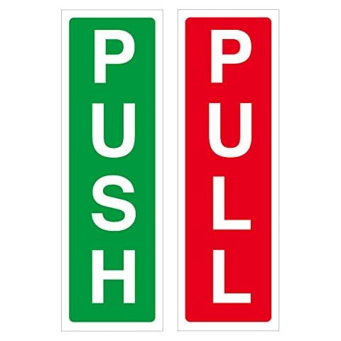 PUSH & PULL RED GREEN DOOR SIGN VINYL SAFETY STICKERS Cover
