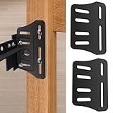 YIDAHOOG 2Pcs Bed Frame Brackets Adapter for Headboard Extra, Queen Bed Modification Plate Headboard Attachment Bracket with Hardware headboard kit for Adjustable Bed,with Mounting Bolts (Black)