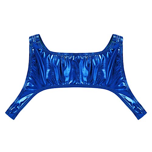 Alvivi Men's Sleeveless Base Layer Compression Muscle Half Tank Top Vest Shoulder Chest Harness Royal Blue Medium #TOP5