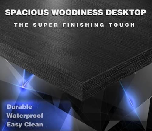 Image of Deskio Siyora L Shaped Table I Computer Table for Home Pc I Office Computer Table for Home I Rounded Corner Desk I Gaming I Worktable (130 Cm x 50 Cm x 75 Cm) Black Wood, Metal - DIY