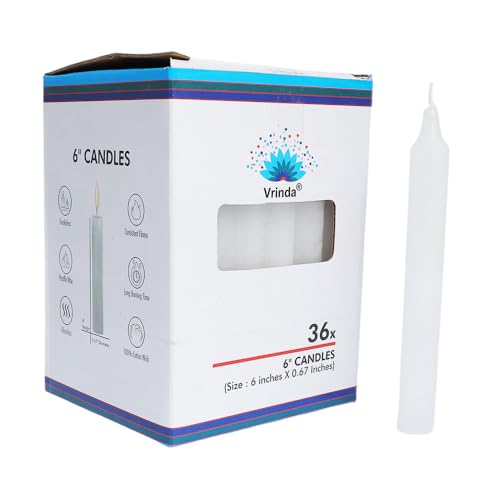 Bougies chandelles blanches vrinda de 15,2 cm pour vos repas aux chandelles