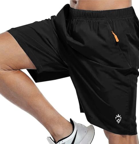 Image of Men's Workout Shorts with Zipper Pockets for Running, Gym, Hiking, Yoga