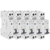 delesteur atlantic Tension : AC/DC Lot de 5 Disjoncteurs électriques phase + neutre 2A