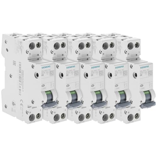 Lot de 5 Disjoncteurs électriques phase + neutre 2A