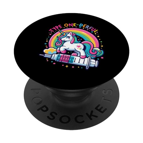 Tipo Unicornio uno-Derful Divertido Diabético Tipo 1 Diabetes T1D PopSockets PopGrip Adhesivo