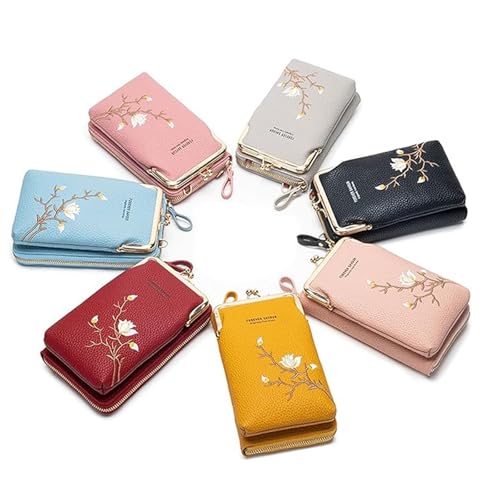 Indefinitet Women Sling Cross-Body Wallet, With Mobile Cell Phone Holder, Retro Glamorous Multiple Slots Women Wallets2