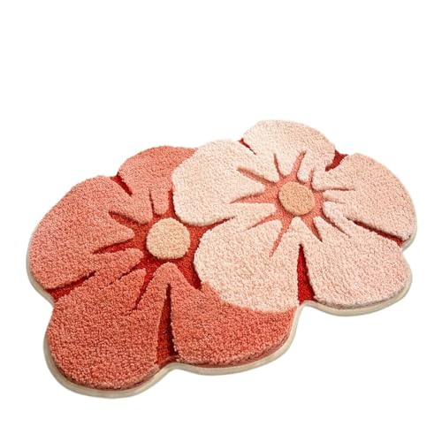 Tapis de sol de salle de bain irrégulier Flower Shadow lavable