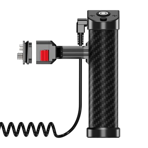 Pince OTAN et vis 1/4" sur cette poignée latérale caméra pour stabilisation vidéo