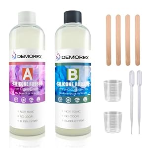 Silicone Mold Making Kit, Super Elastic Liquid for Mold Maker, Fast Cure Translucent Silicone Rubber for Casting Resins Mold, Candle, Soap (20.4 OZ)