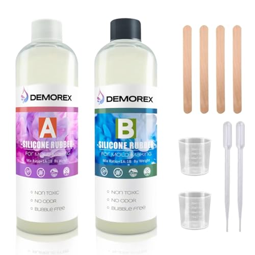Silicone Mold Making Kit, Super Elastic Liquid for Mold Maker, Fast Cure Translucent Silicone Rubber for Casting Resins Mold, Candle, Soap (20.4 OZ)
