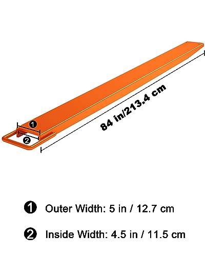 Pallet Fork Extensions, 84" Forklift Extensions 4.5" Width, Heavy Duty Steel Fork Extensions, Forklift Extensions for Forklift Truck, Orange,1 Pair