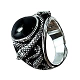 VILLCASE Anillo de Serpiente Negro Creativo para Mujer, Anillo de Dedo de Hierro, Joyas de Moda y Decoración para Fiesta, Tamaño 7, Diseño Animal Elegante y Duradero