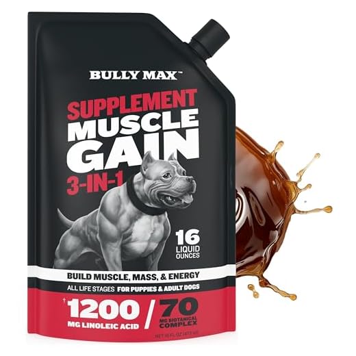 Bully Max 3-in-1 Liquid Dog Muscle Builder for Puppy and Adult Dogs - Dog Vitamins & Supplements for Performance, Energy, Recovery, Immune Support, Skin, Coat Health - Canine Supplement for All Breeds