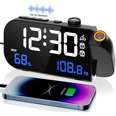 VOSFEEL Projection Alarm Clock with FM Radio Cover