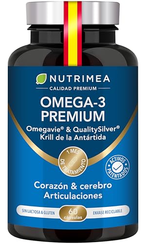 Omega 3 y krill antártico - Patente Omegavie® - Aceite de pescado salvaje - Antioxidante natural - Cognición y sistema inmunitario - Concentrado en astaxantina - Fabricación francesa - Nutrimea