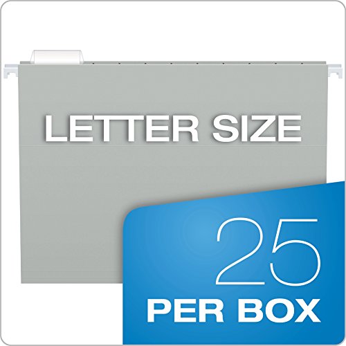 Pendaflex Recycled Hanging Folders, Letter Size, Gray, 1/5 Cut, 25/Bx (81604) #TOP4