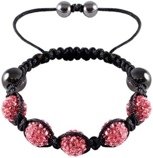 Shamballa estilo color rosa cristal pulsera zj969344