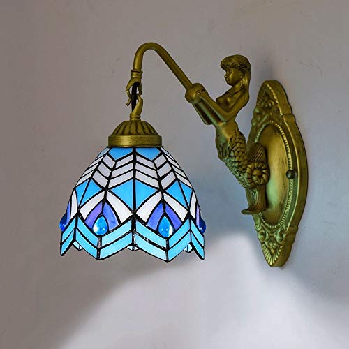 Applique murale moderne bleue méditerranéenne en vitrail unique - 3